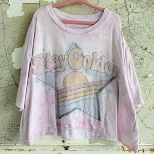 Rowdy Sprout T Shirt Stay Golden Graphic Tee Girls 6